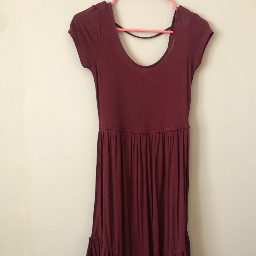 Size Small LA Hearts burgundy swing dress